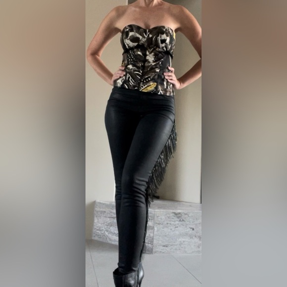 J brand x Halpern special edition Maria black fringe stellar jeans, size 27. - Picture 8 of 16